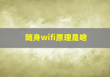 随身wifi原理是啥