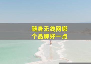 随身无线网哪个品牌好一点