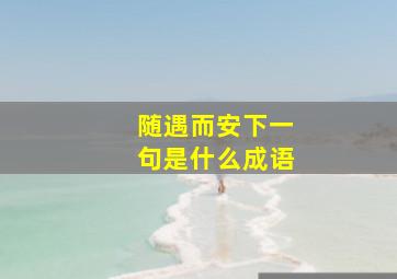 随遇而安下一句是什么成语