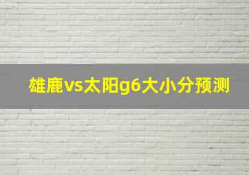 雄鹿vs太阳g6大小分预测