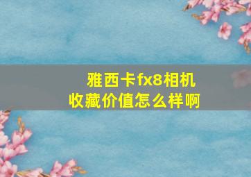 雅西卡fx8相机收藏价值怎么样啊