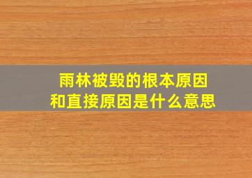 雨林被毁的根本原因和直接原因是什么意思