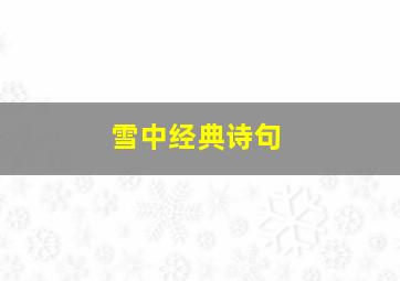 雪中经典诗句