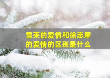 雪莱的爱情和徐志摩的爱情的区别是什么