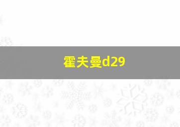 霍夫曼d29