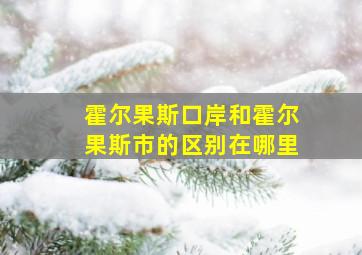 霍尔果斯口岸和霍尔果斯市的区别在哪里