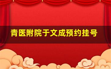 青医附院于文成预约挂号