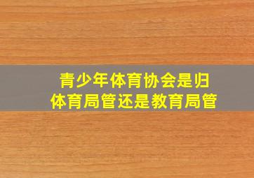 青少年体育协会是归体育局管还是教育局管