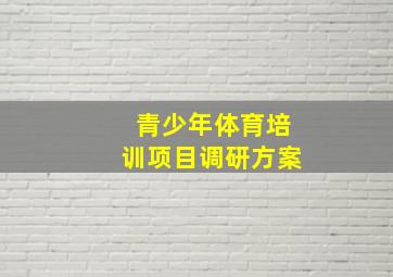 青少年体育培训项目调研方案