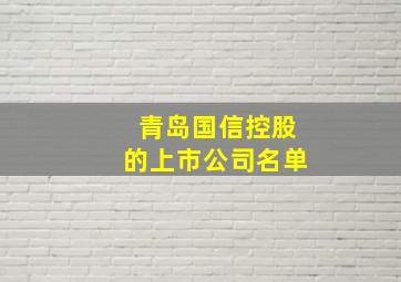 青岛国信控股的上市公司名单