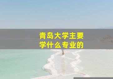 青岛大学主要学什么专业的