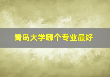 青岛大学哪个专业最好