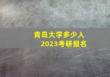 青岛大学多少人2023考研报名