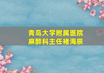 青岛大学附属医院麻醉科主任褚海辰