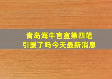 青岛海牛官宣第四笔引援了吗今天最新消息