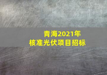 青海2021年核准光伏项目招标