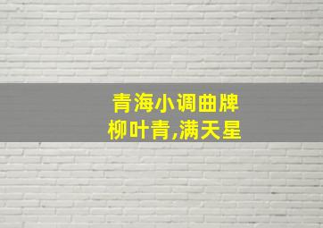 青海小调曲牌柳叶青,满天星