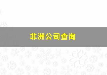 非洲公司查询