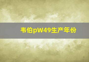 韦伯pW49生产年份