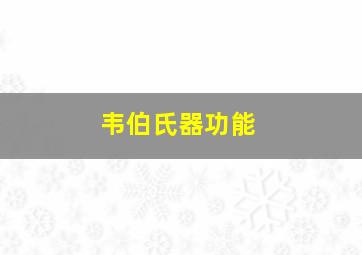 韦伯氏器功能