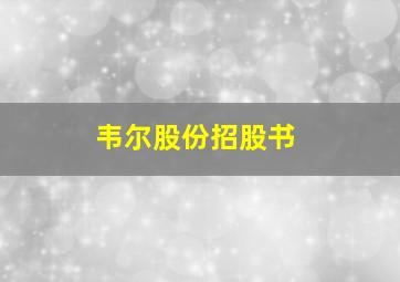 韦尔股份招股书