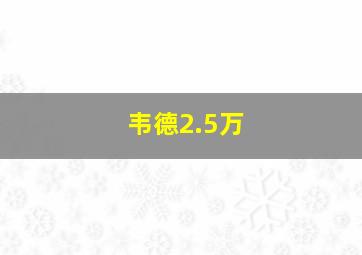 韦德2.5万