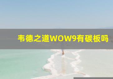 韦德之道WOW9有碳板吗