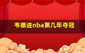 韦德进nba第几年夺冠