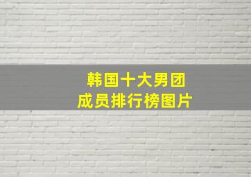 韩国十大男团成员排行榜图片