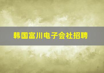 韩国富川电子会社招聘