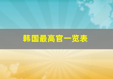 韩国最高官一览表