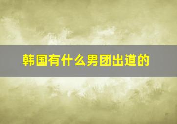 韩国有什么男团出道的