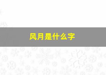 风月是什么字