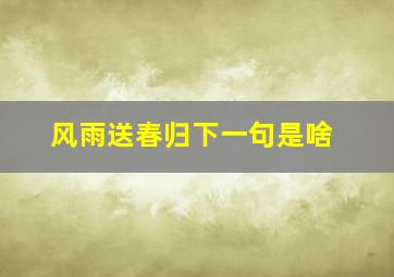 风雨送春归下一句是啥