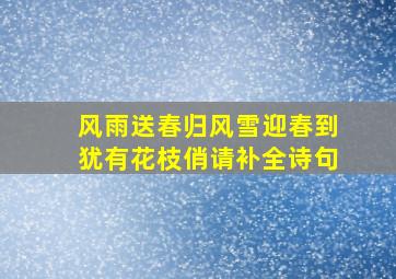 风雨送春归风雪迎春到犹有花枝俏请补全诗句