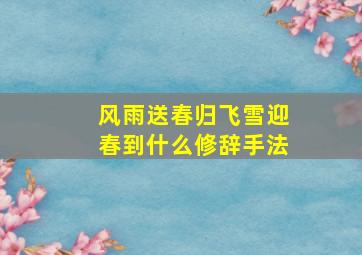 风雨送春归飞雪迎春到什么修辞手法