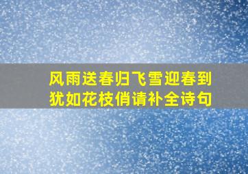 风雨送春归飞雪迎春到犹如花枝俏请补全诗句