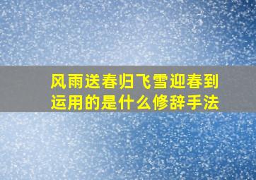 风雨送春归飞雪迎春到运用的是什么修辞手法