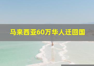 马来西亚60万华人迁回国