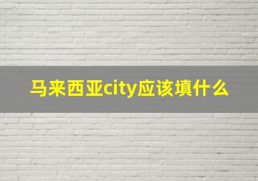 马来西亚city应该填什么