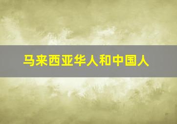 马来西亚华人和中国人