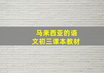 马来西亚的语文初三课本教材