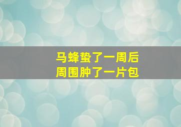 马蜂蛰了一周后周围肿了一片包