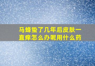 马蜂蛰了几年后皮肤一直痒怎么办呢用什么药