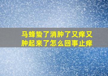 马蜂蛰了消肿了又痒又肿起来了怎么回事止痒