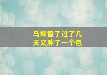 马蜂蛰了过了几天又肿了一个包