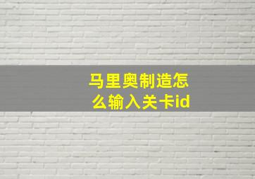 马里奥制造怎么输入关卡id