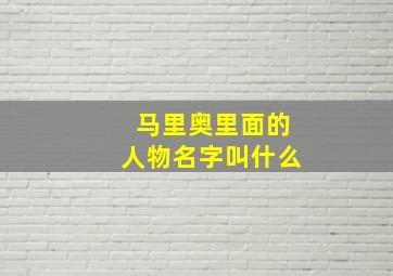 马里奥里面的人物名字叫什么