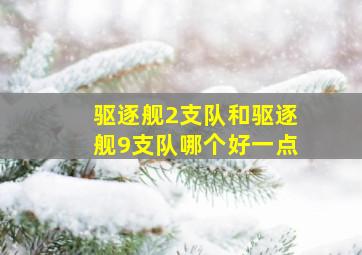 驱逐舰2支队和驱逐舰9支队哪个好一点