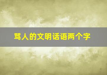 骂人的文明话语两个字